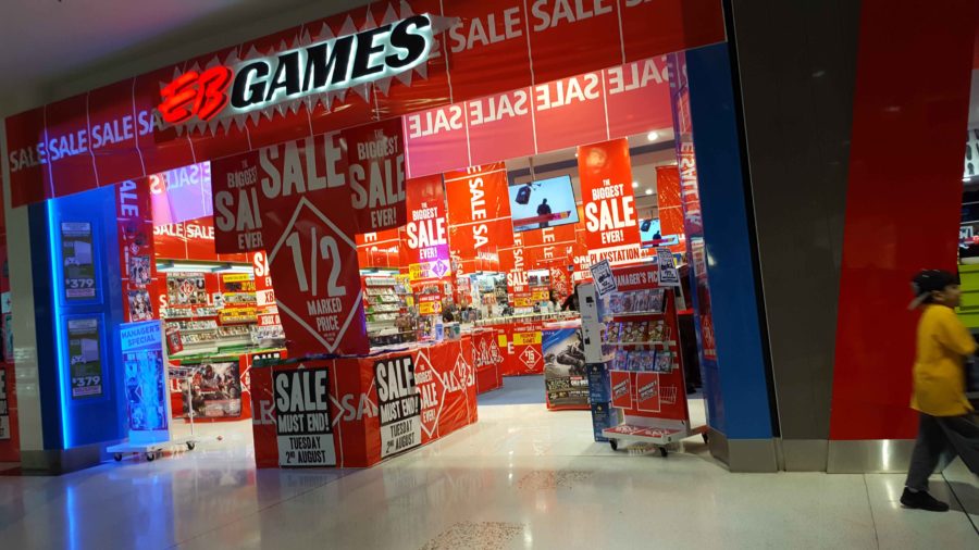 EB Games Westfield Liverpool Sale Signage